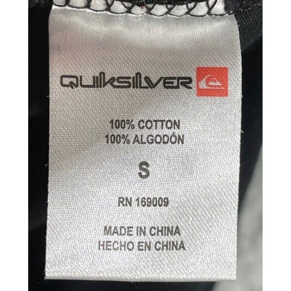 Quiksilver Mens Size Small Classic Logo Graphic T-Shirt Black Cotton - Picture 7 of 10